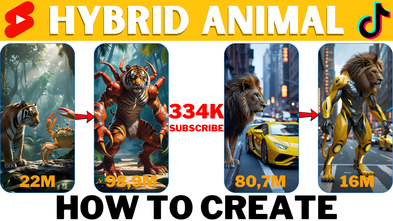 How I Create Viral Hybrid Animal Shorts with AI 🤖🦁